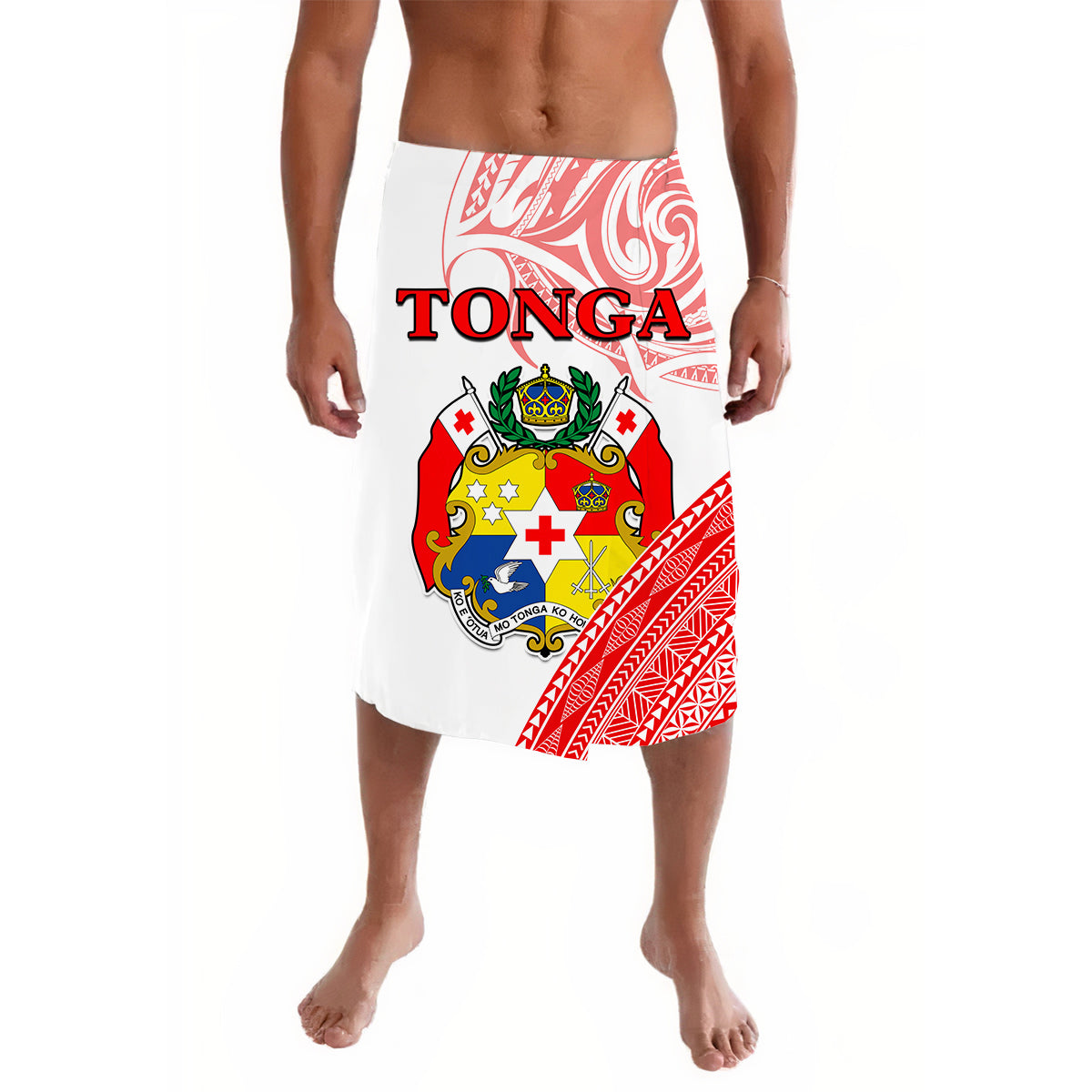 Tonga Lavalava Tongan Pattern Blithesome Version Red
