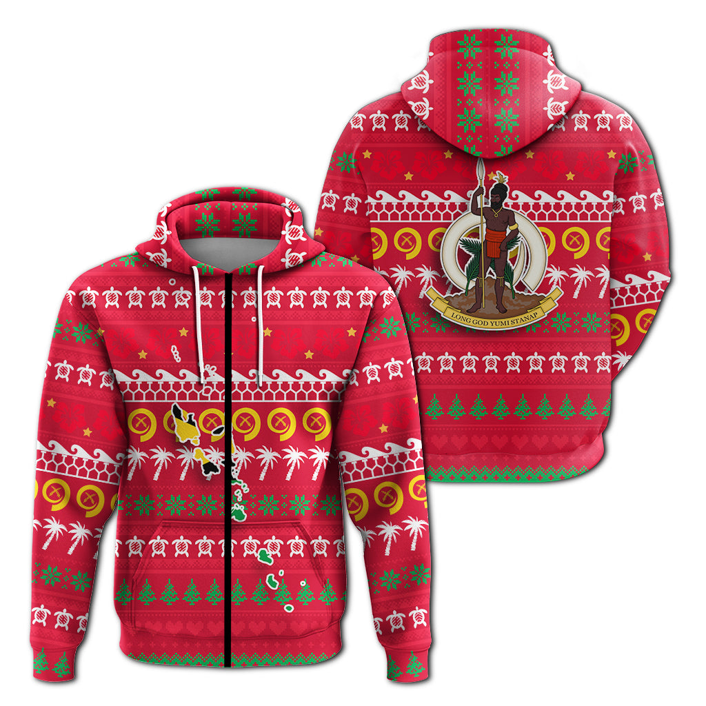 Vanuatu Christmas Zip Hoodie Ugly Christmas