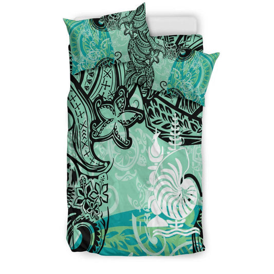 New Caledonia Bedding Set Vintage Floral Pattern Green Color