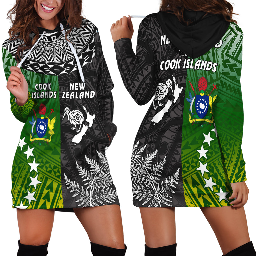 Cook Islands Pattern and New Zealand Kiwi Hoodie Dress