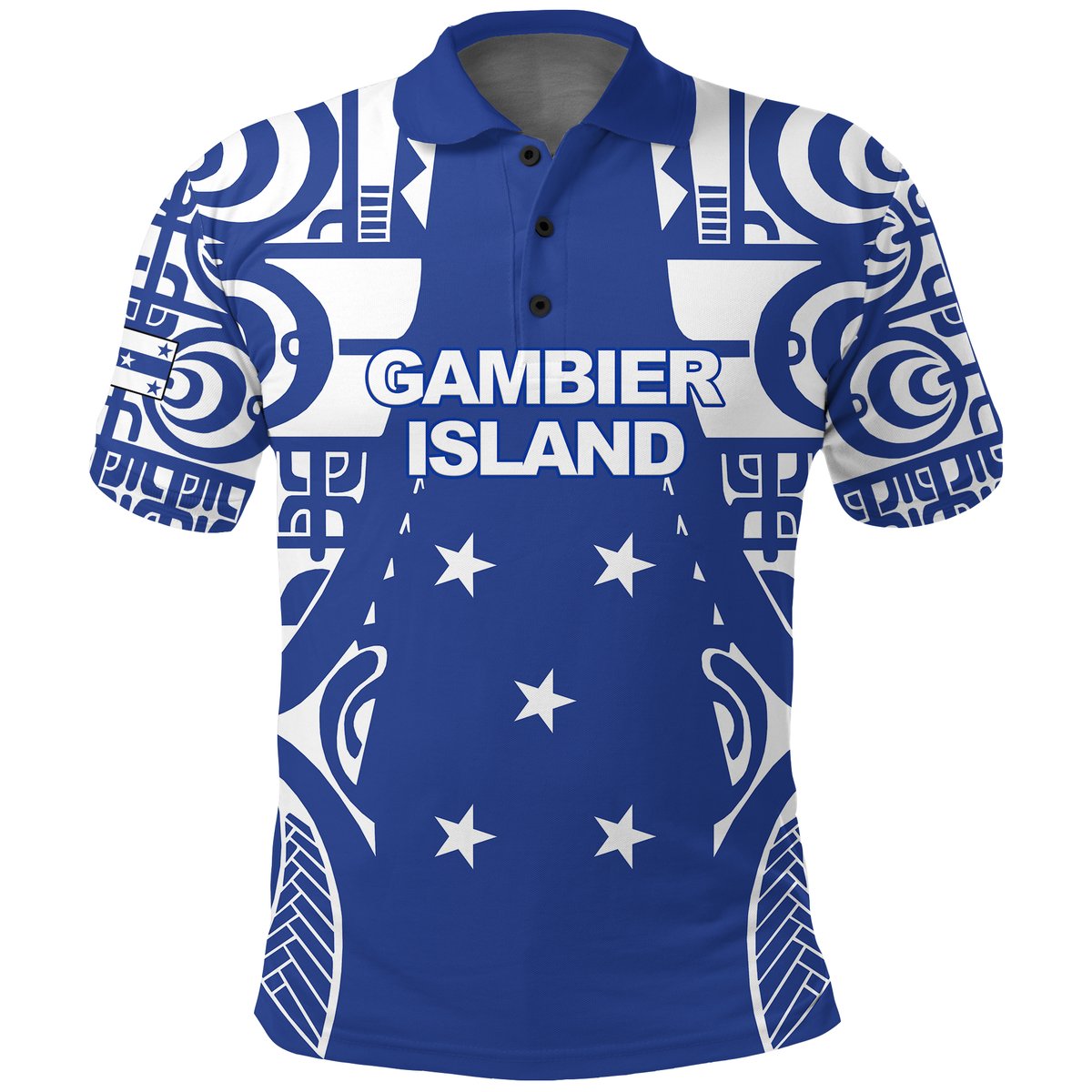 Gambier Islands Tribal Polo Shirt All Over Print