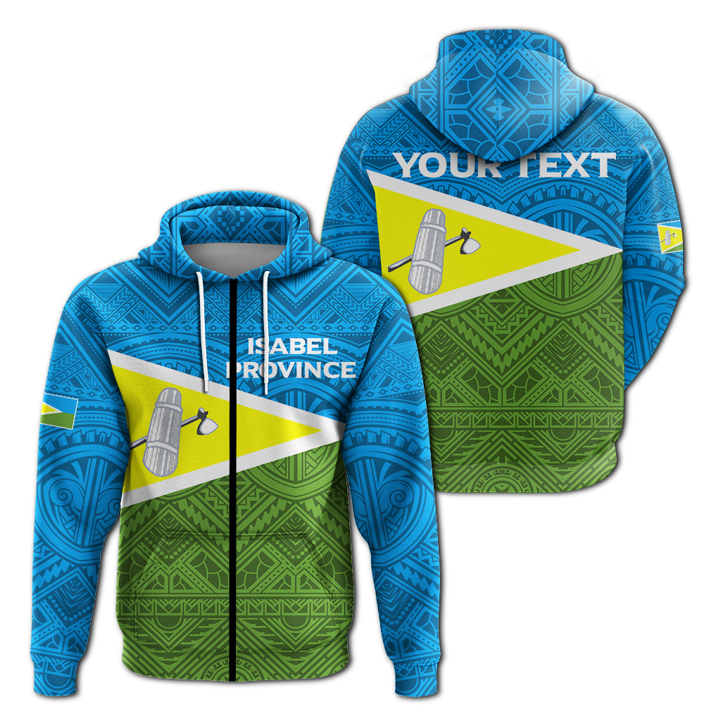 ( Personalised) Solomon Islands Isabel Province Zip Hoodie Tribal Pattern