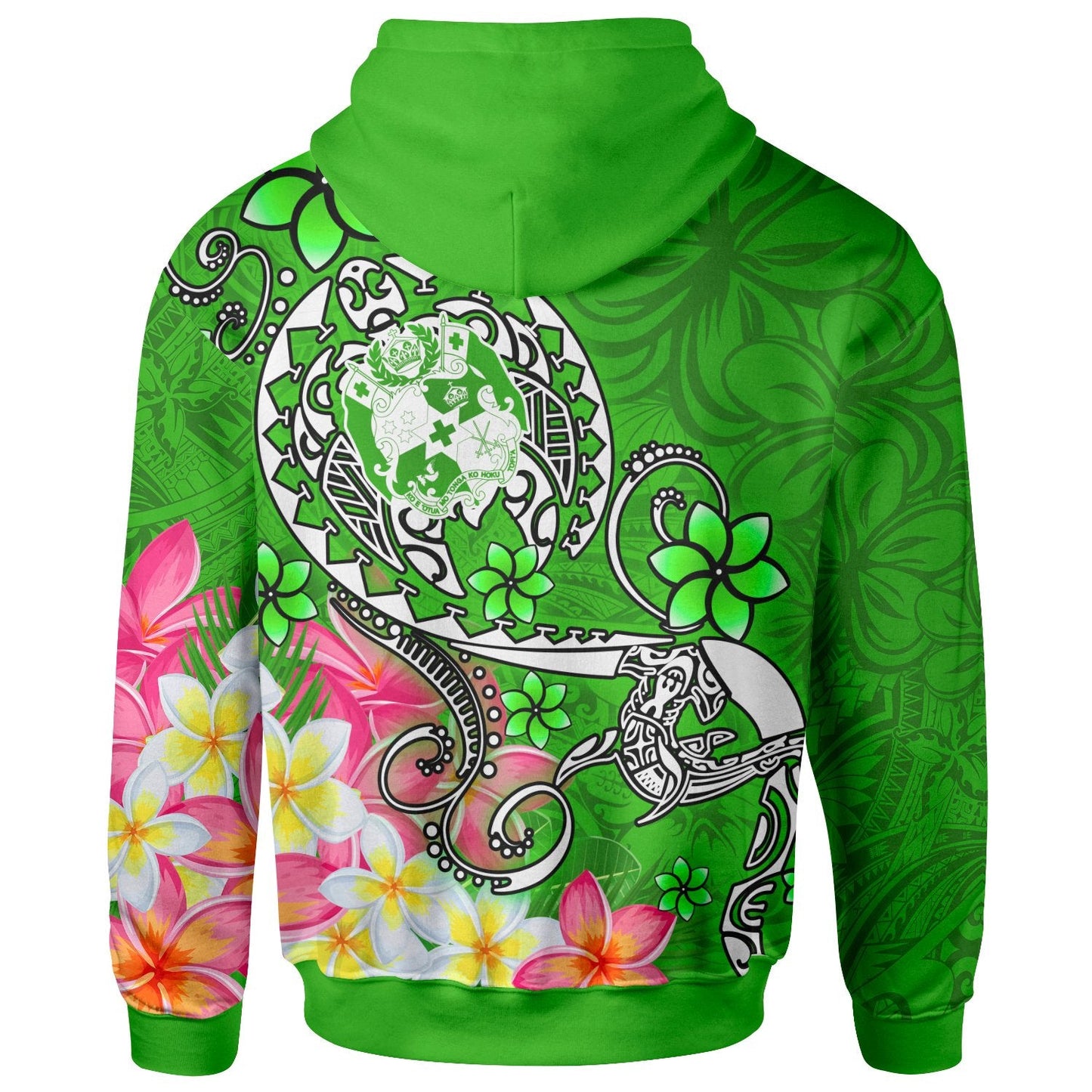 Tonga Hoodie Turtle Plumeria (GREEN)