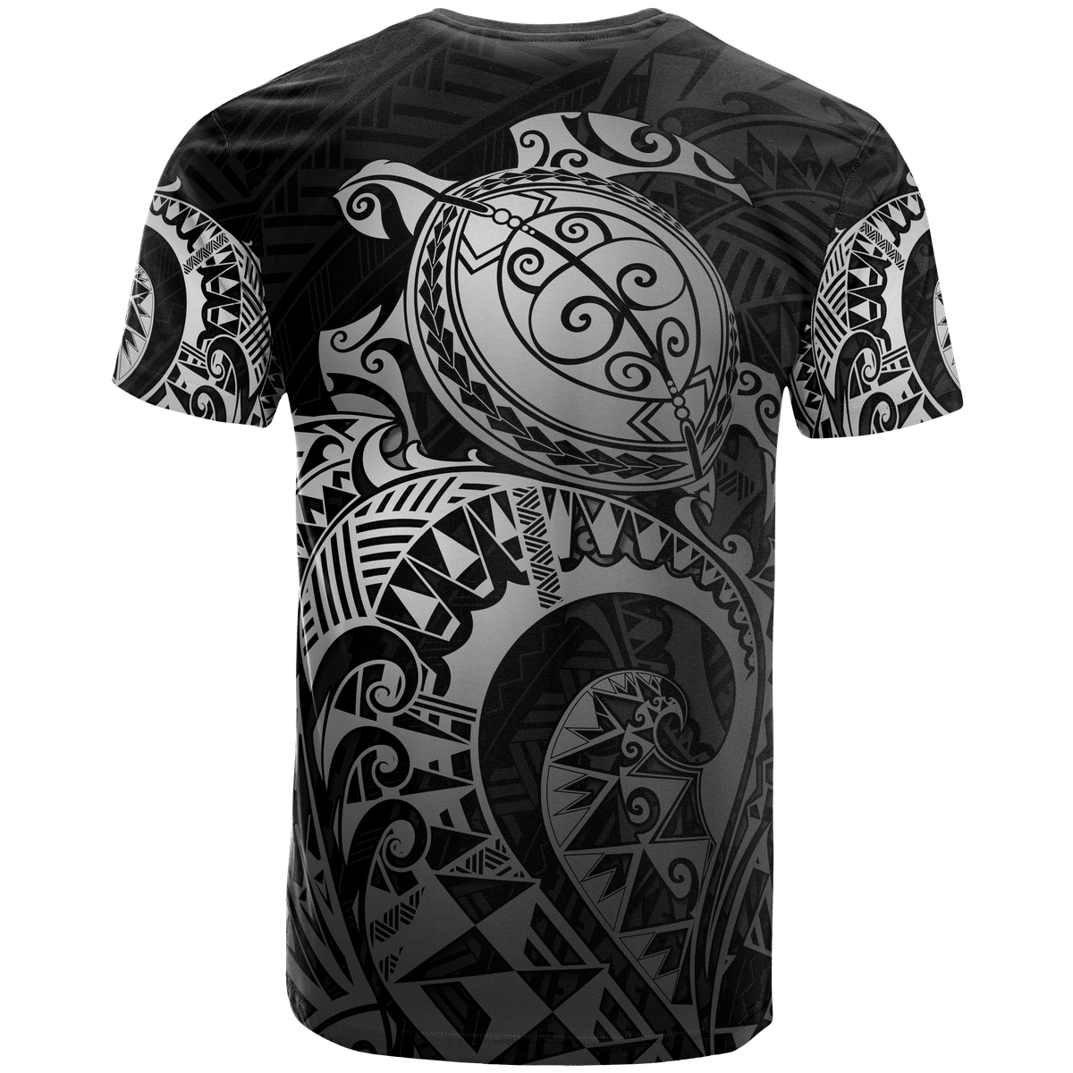 American Samoa T - Shirt - American Samoa Seal Polynesian Silver Turtle Tattoo
