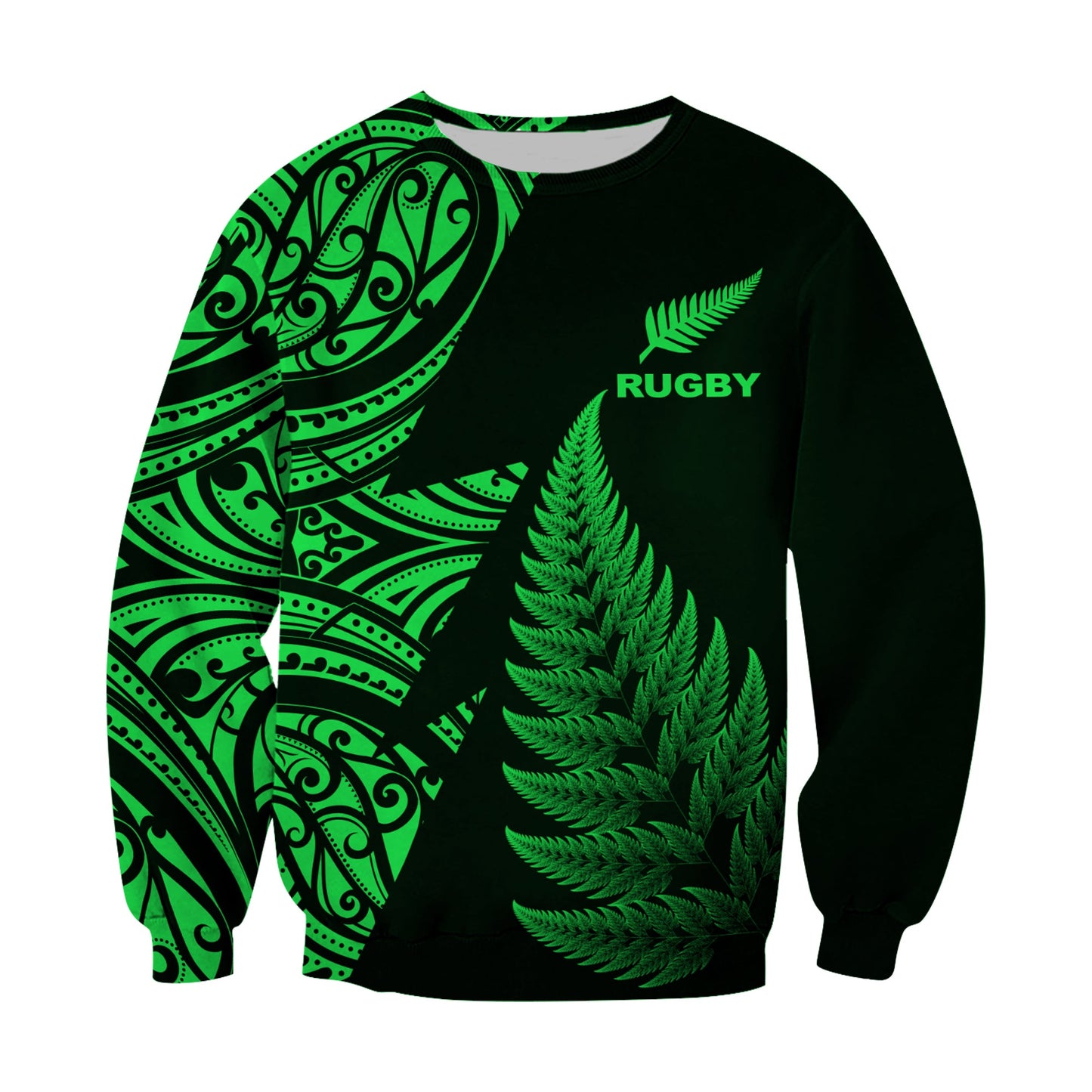 New Zealand Rugby Sweatshirt Aotearoa Maori Style Green