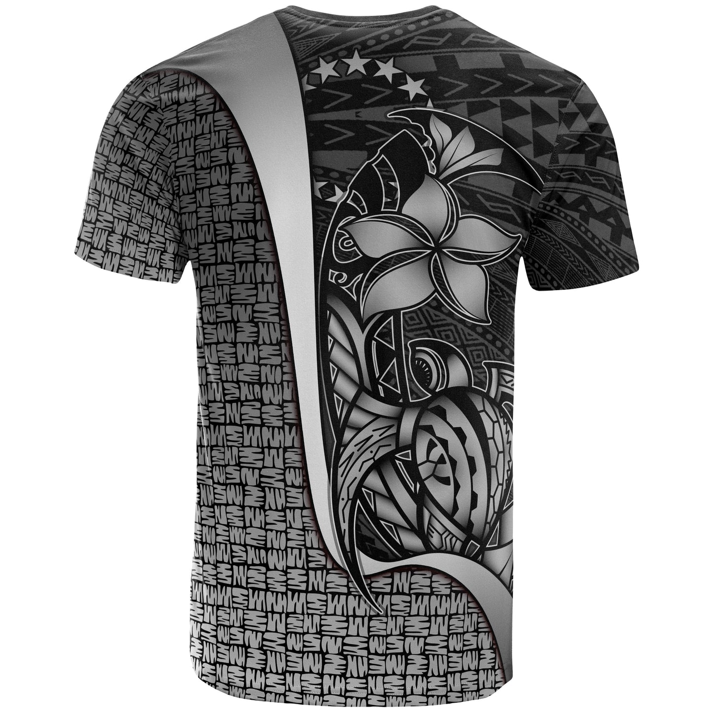 Cook Islands Polynesian Custom Personalised T - Shirt White - Turtle With Hook
