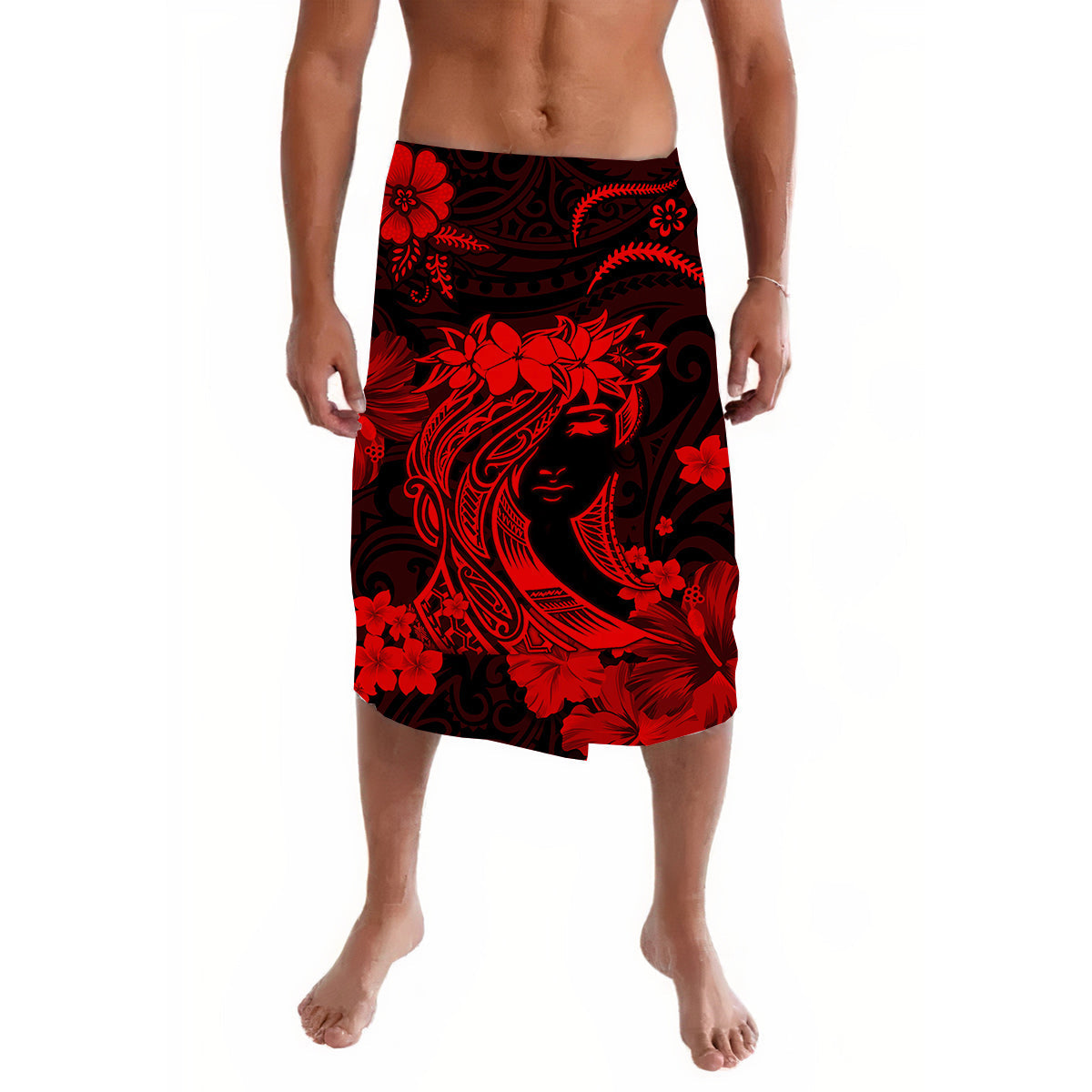 Hawaii Lavalava Polynesia Red Attractive Hula Girl
