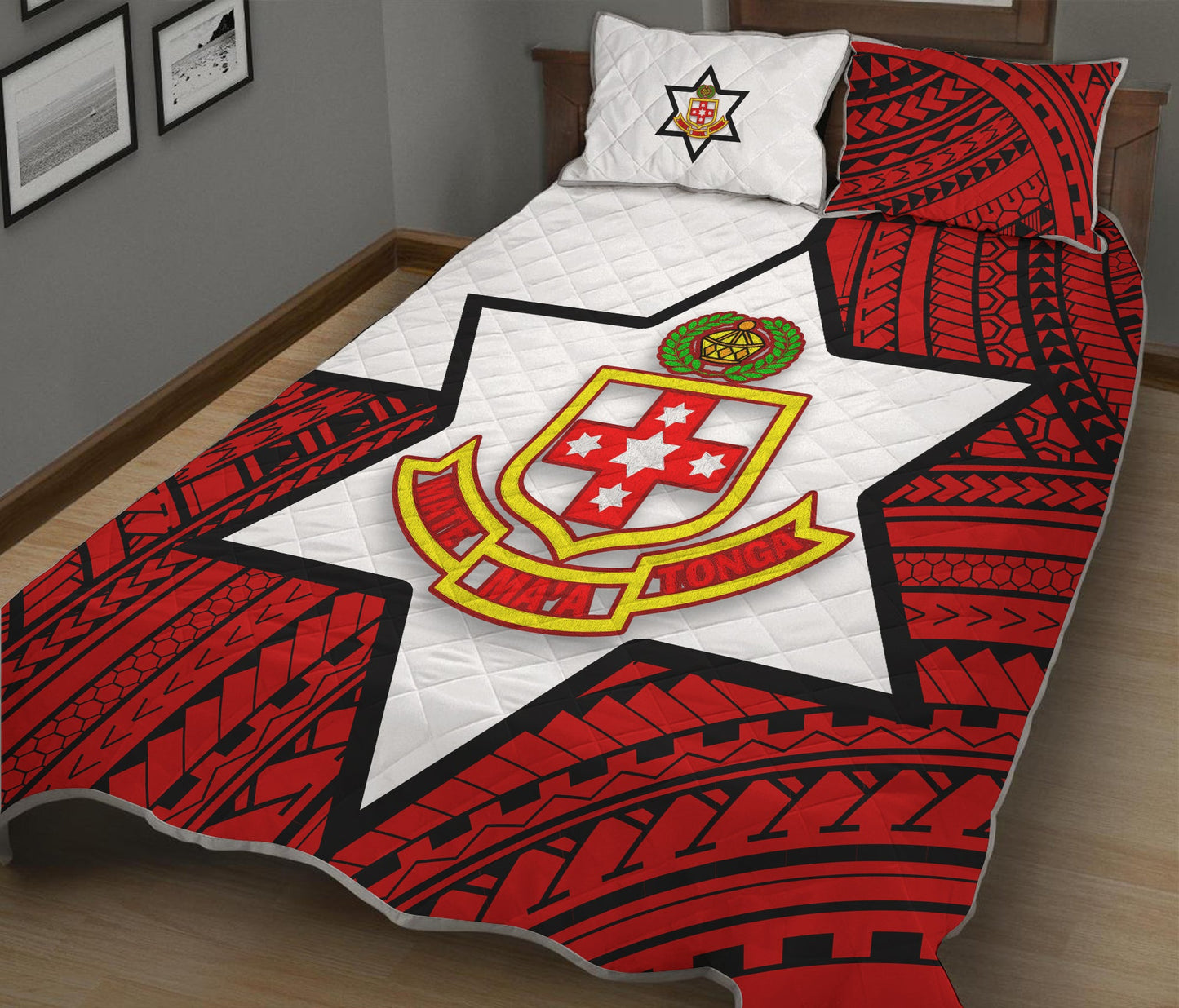 Kolisi Tonga Quilt Bed Set Mate Ma'a Tonga Red Original