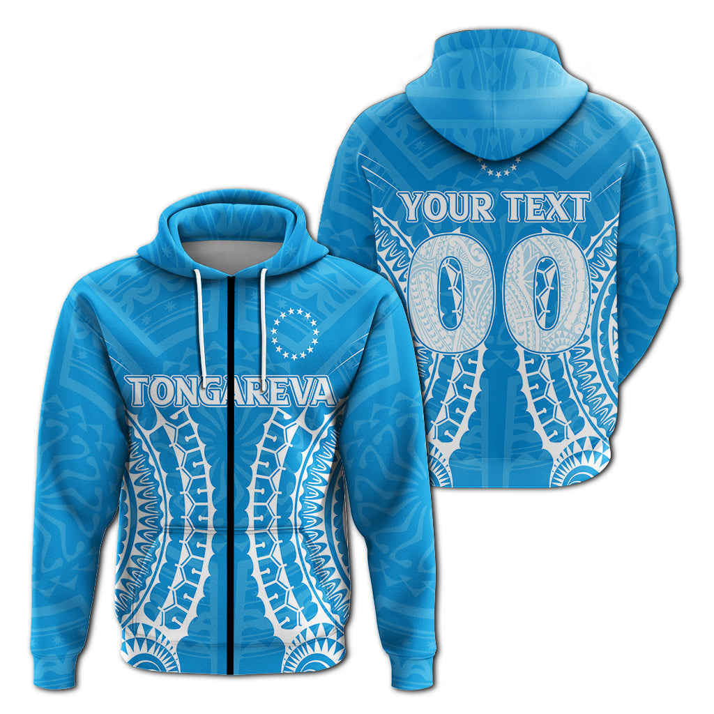 ( Personalised) Cook Islands Tongareva Zip Hoodie Tribal Pattern