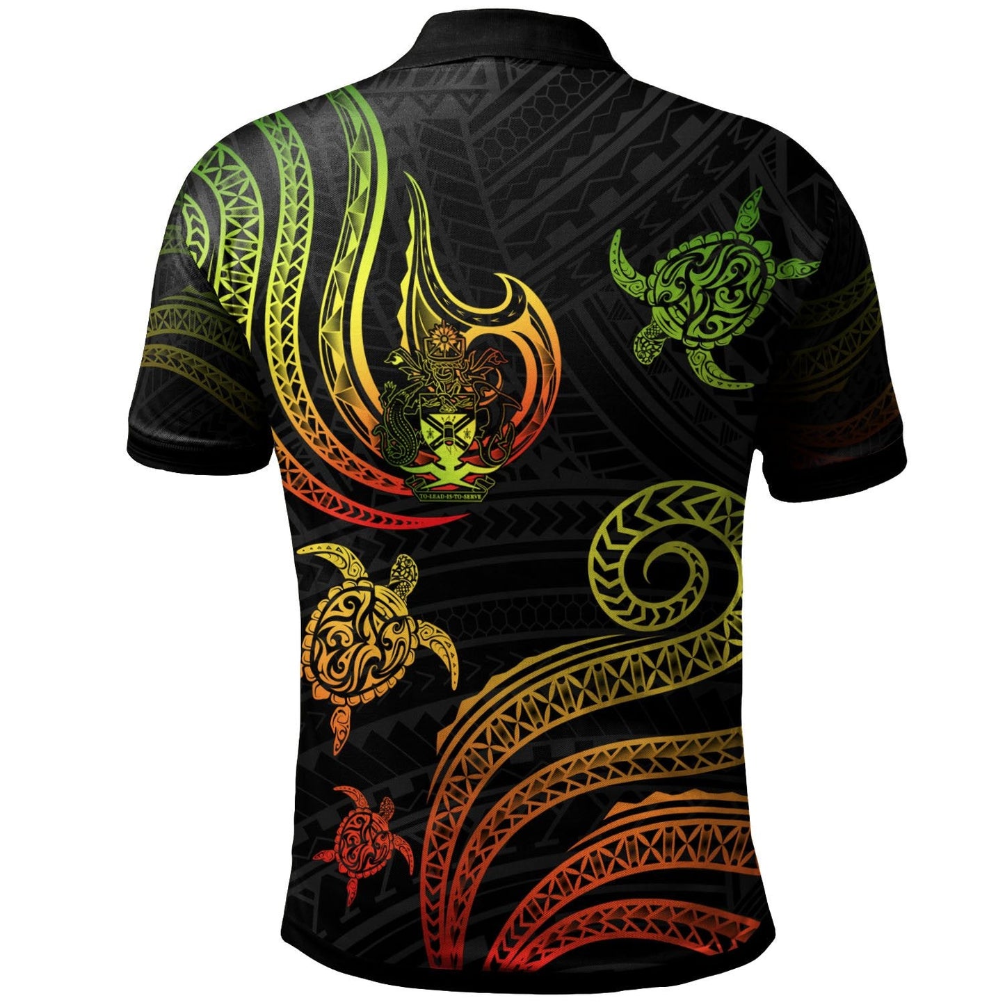 Solomon Islands Personalised Custom Polo Shirt - Polynesian Turtle With Pattern Reggae
