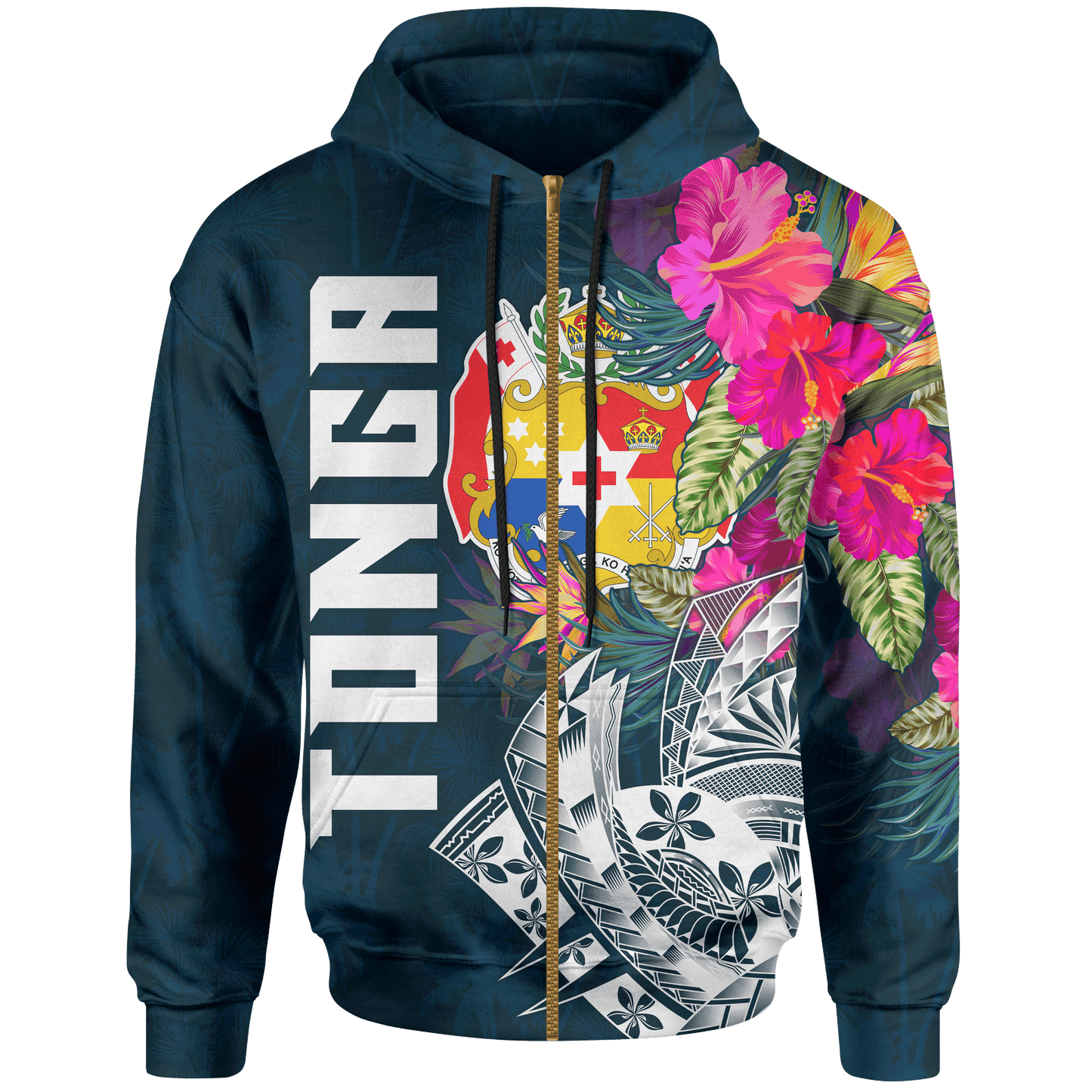 Tonga Zip up Hoodie Tonga Summer Vibes