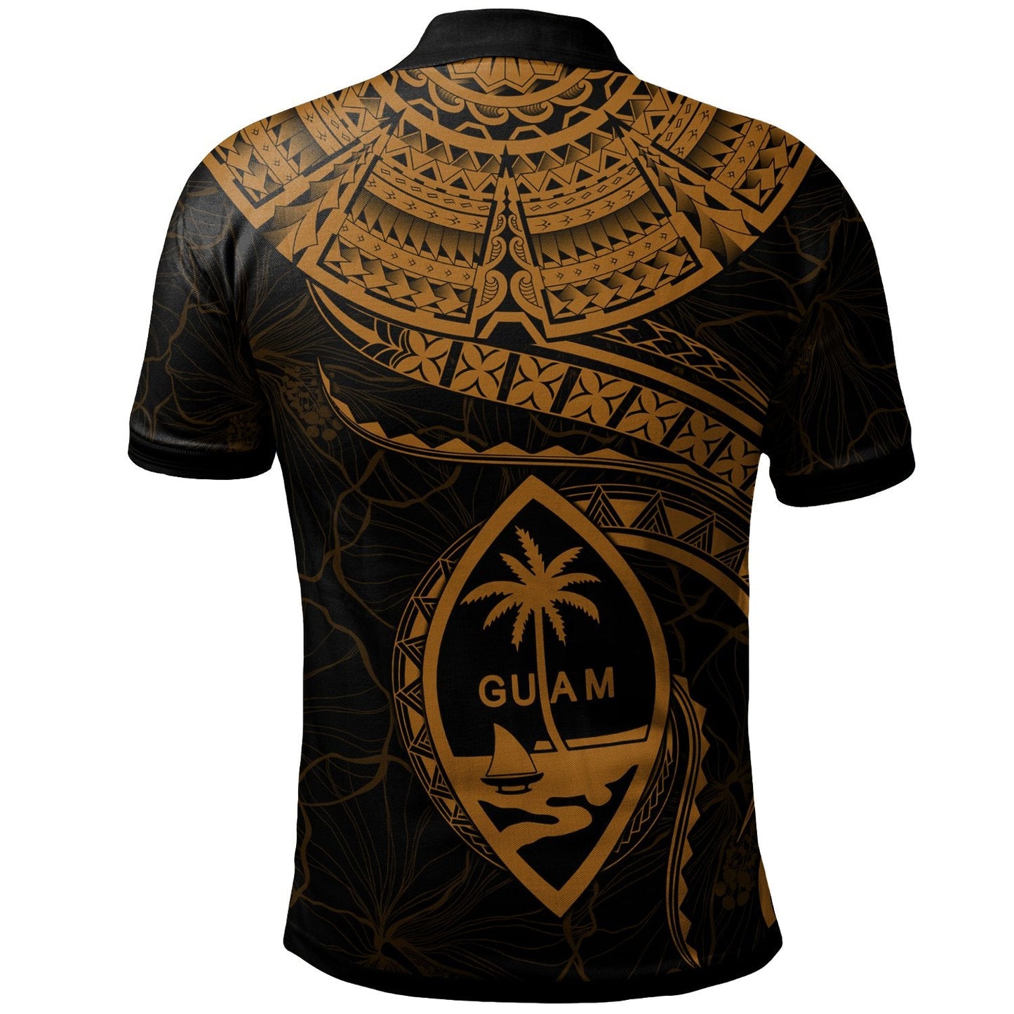 Guam Polynesian Polo Shirt - Guam Waves Golden