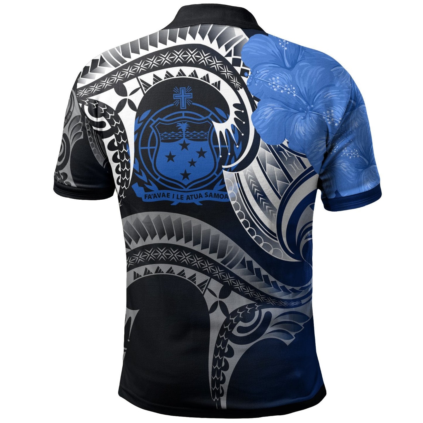 Samoa Custom Personalised Polo Shirt - Samoa Seal Wave Style Blue
