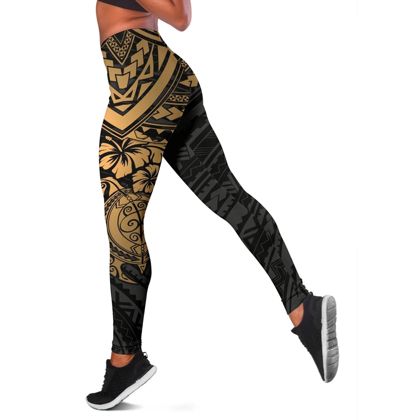 Polynesian Leggings - Polynesian Golden Turtle