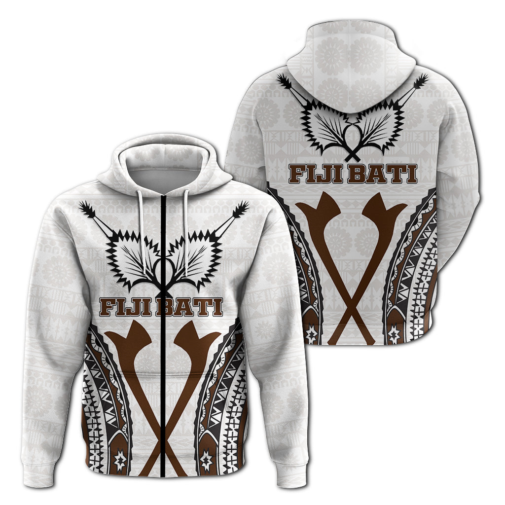 Fiji Bati Tapa Pattern Zip Hoodie