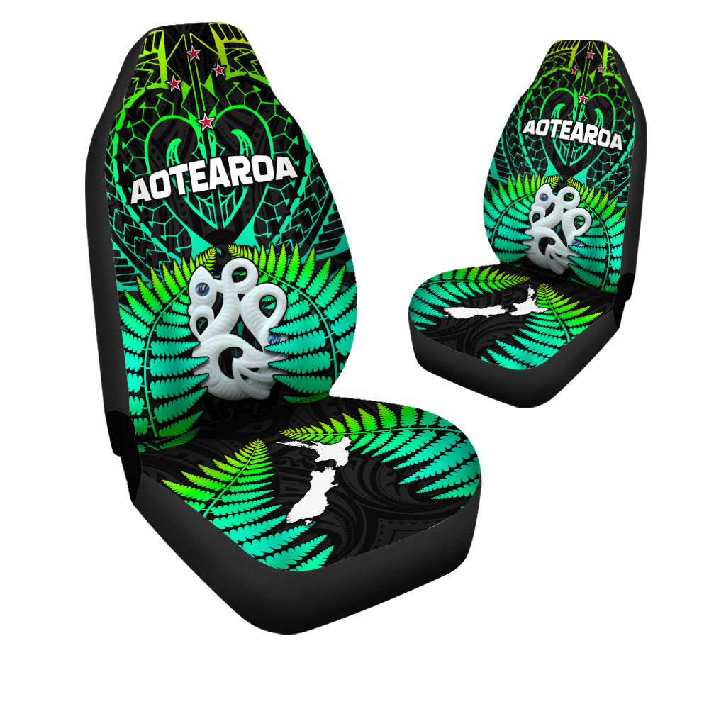 Aotearoa Fern Car Seat Covers New Zealand Hei Tiki Green Style