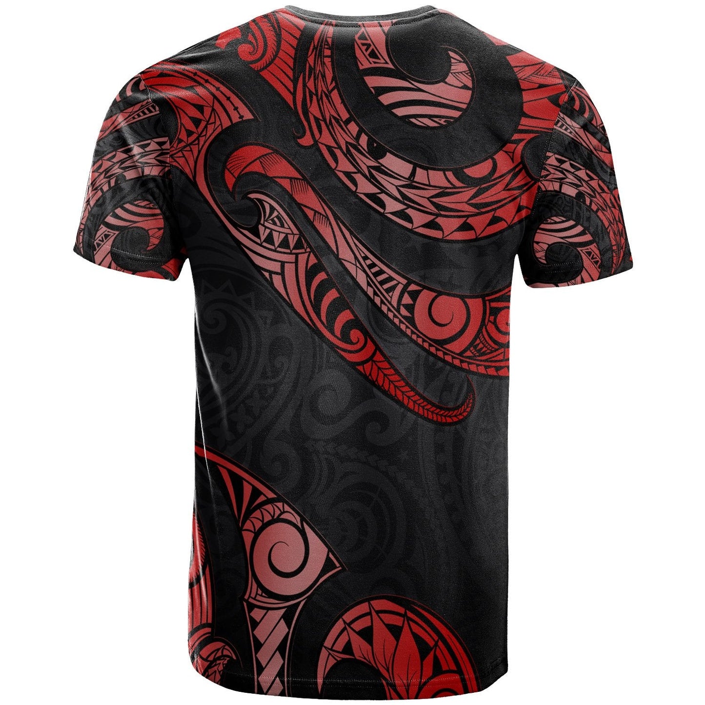 Samoa Polynesian T - Shirt - Poly Tattoo Red Version