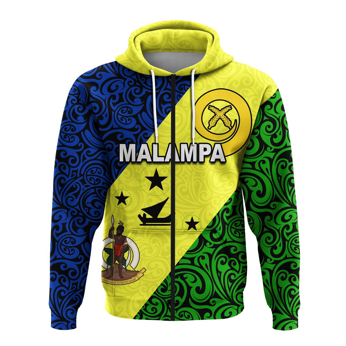 Malampa Province Vanuatu Patterns Zip Hoodie