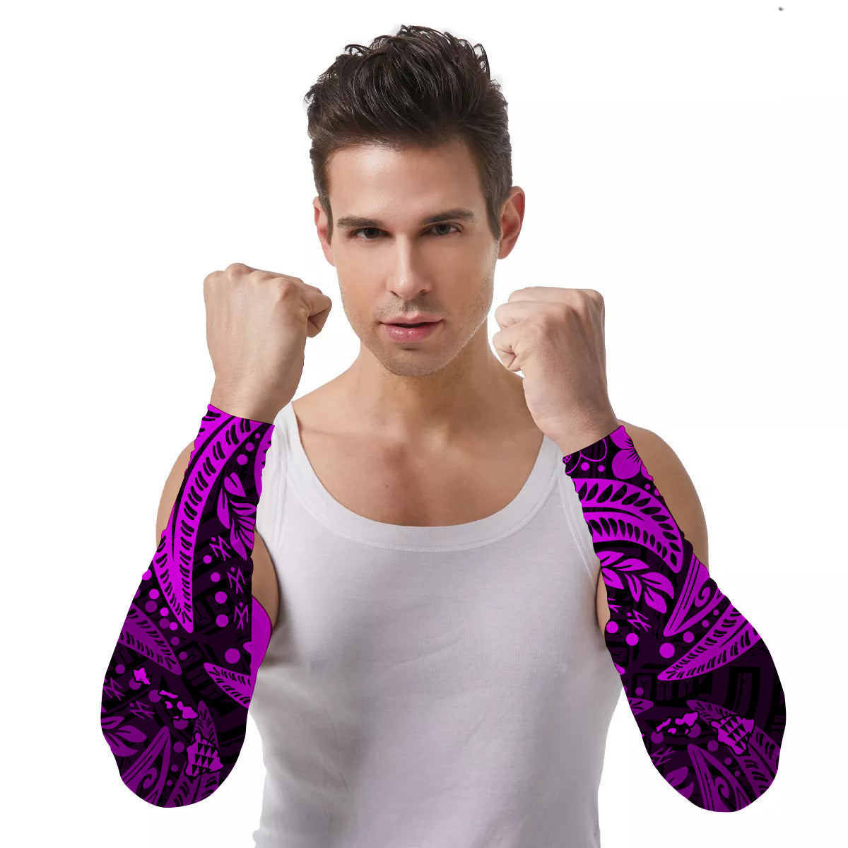 Arm Sleeves (Set of Two) Polynesia Map with Simple Pattern Ver.03