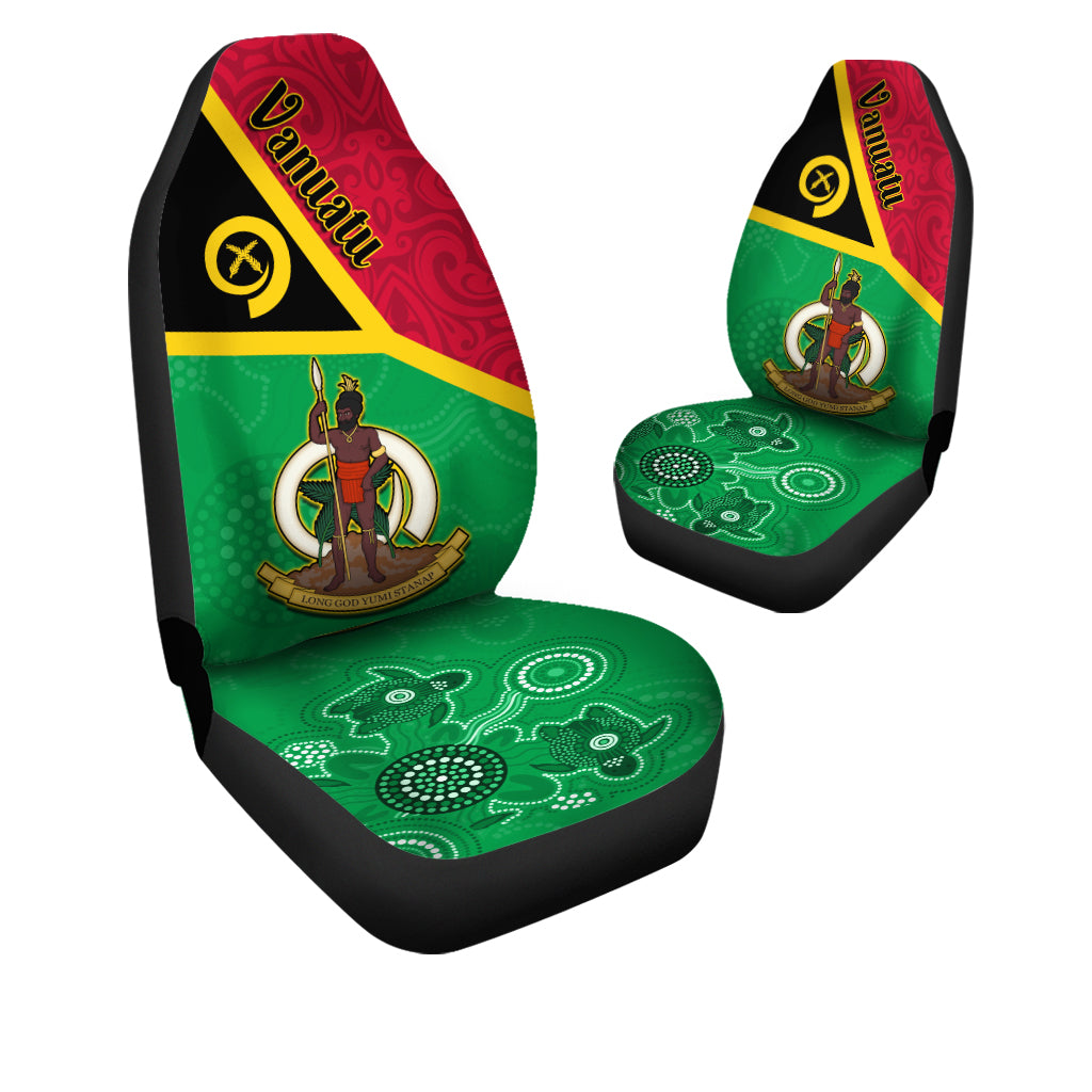Vanuatu Car Seat Covers Aboriginal Turtle Mix Sand Drawing