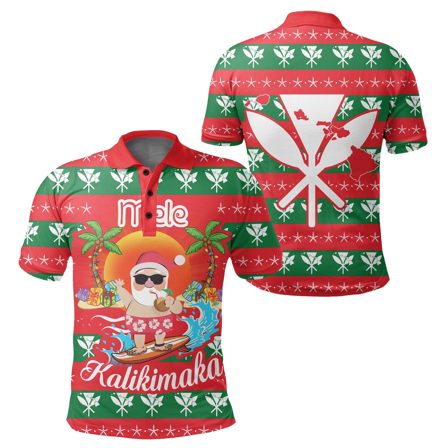 Hawaii Mele Kalikimaka Christmas Polo Shirt - Milo Style - AH