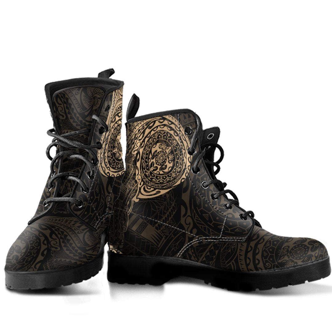 Polynesian Tattoo Style Leather Boots
