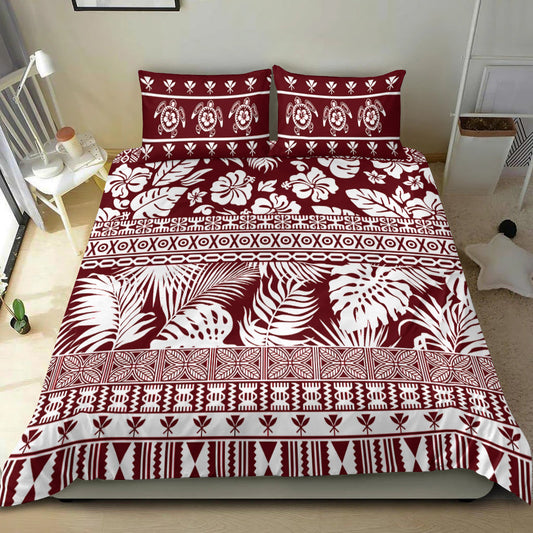 Hawaii Bedding Set Pattern Version Special Red