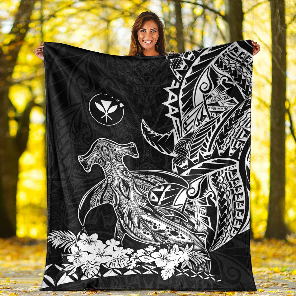 Hawaii Polynesian Premium Blanket Wild Hammerhead Sharks