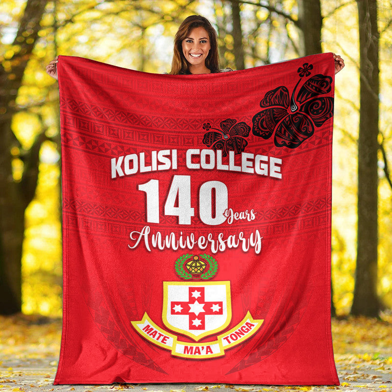 Kolisi Tonga College Atele Premium Blanket 140 Years Anniversary Tongan Ngatu Ver.02
