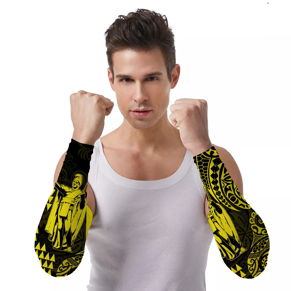 Arm Sleeves (Set of Two) Hawaii Day Kakau Proud To Be Hawaiian King Kamehameha Ver.08