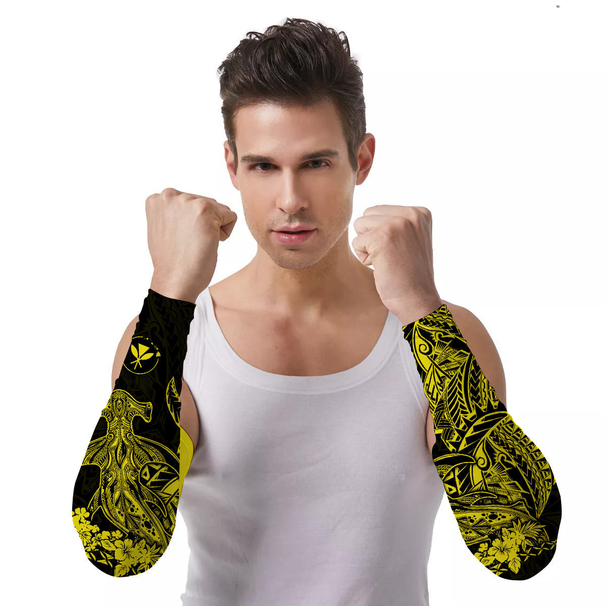 Arm Sleeves (Set of Two) Hawaii Wild Hammerhead Sharks Ver.08
