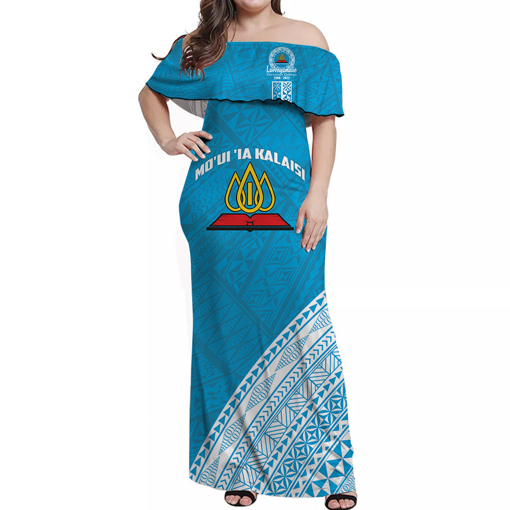 Lavengamalie College Tonga Off Shoulder Long Dress Happy 42nd Anniversary