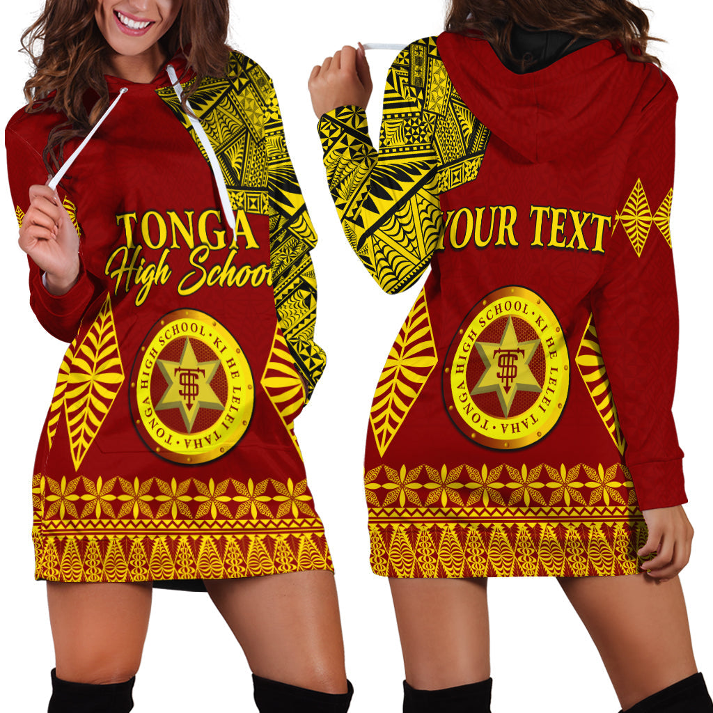 Custom Personalised Tonga High School Hoodie Dress Tongan Ngatu
