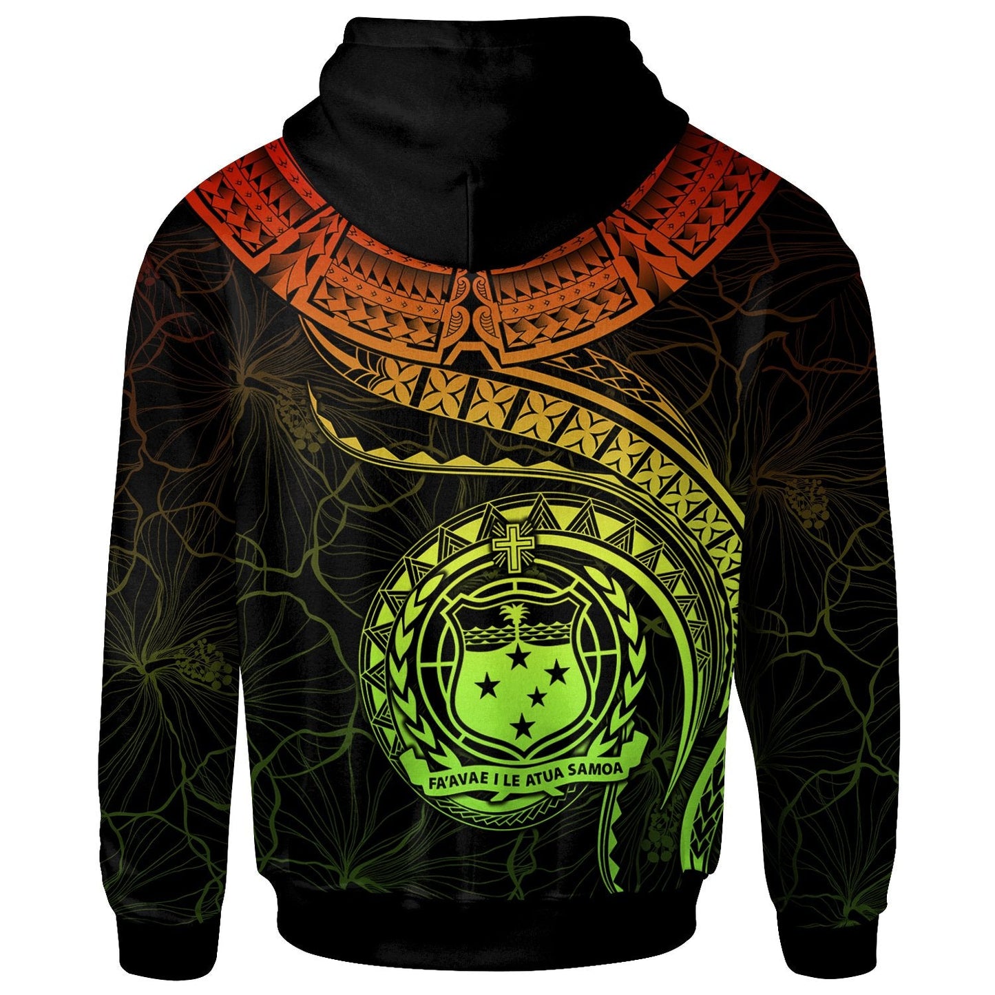 Polynesian Samoa Personalised Hoodie Samoan Waves Reggae