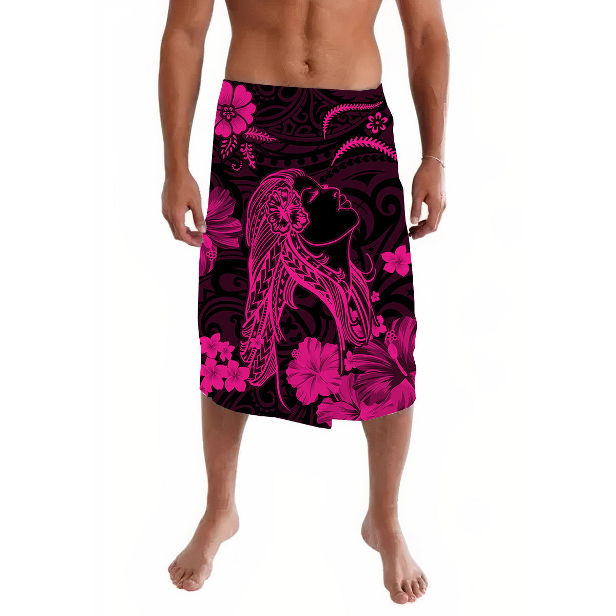 Hawaii Lavalava Polynesia Pink Beautiful Hula Girl