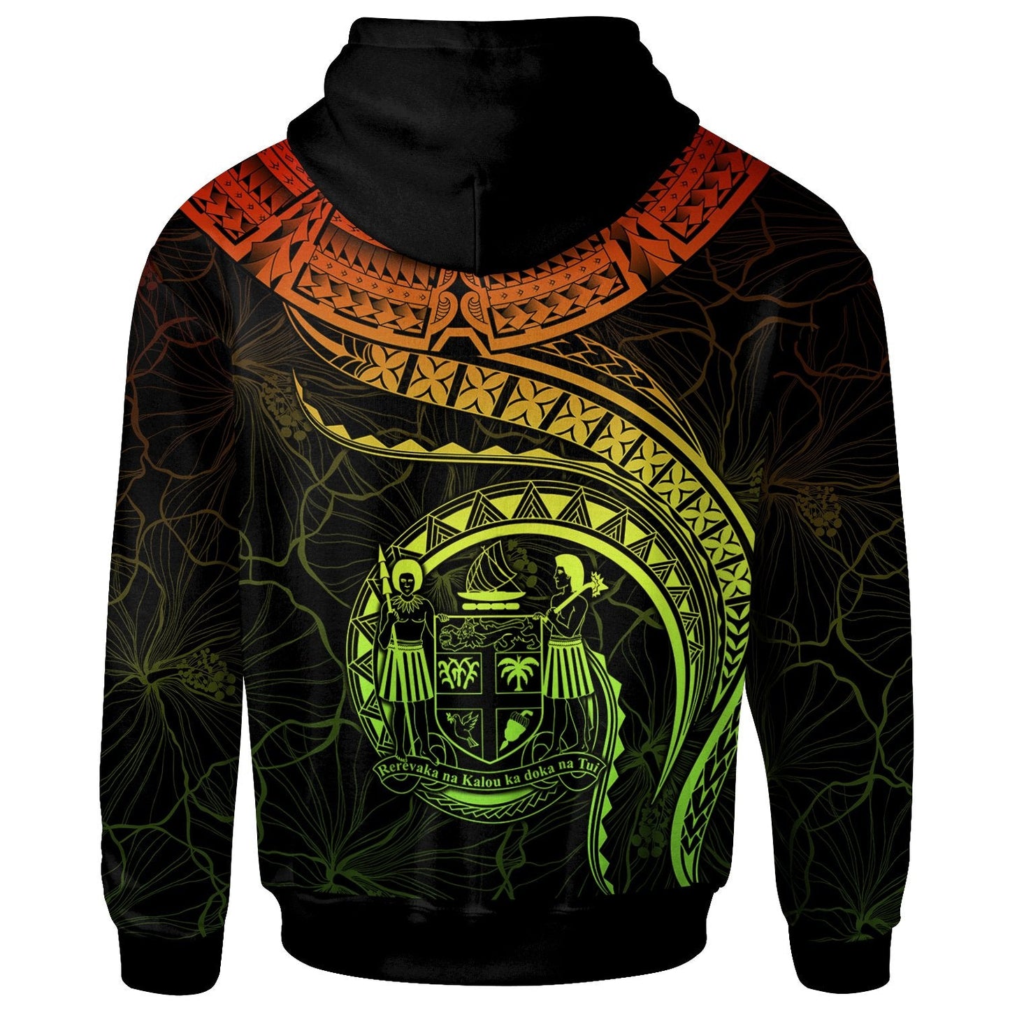 Fiji Polynesian Hoodie Fiji Waves Reggae