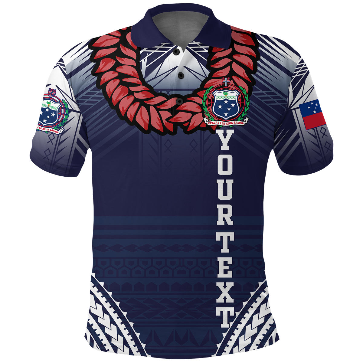 Custom Personalised Samoan Ula Fala Art Polo Shirt
