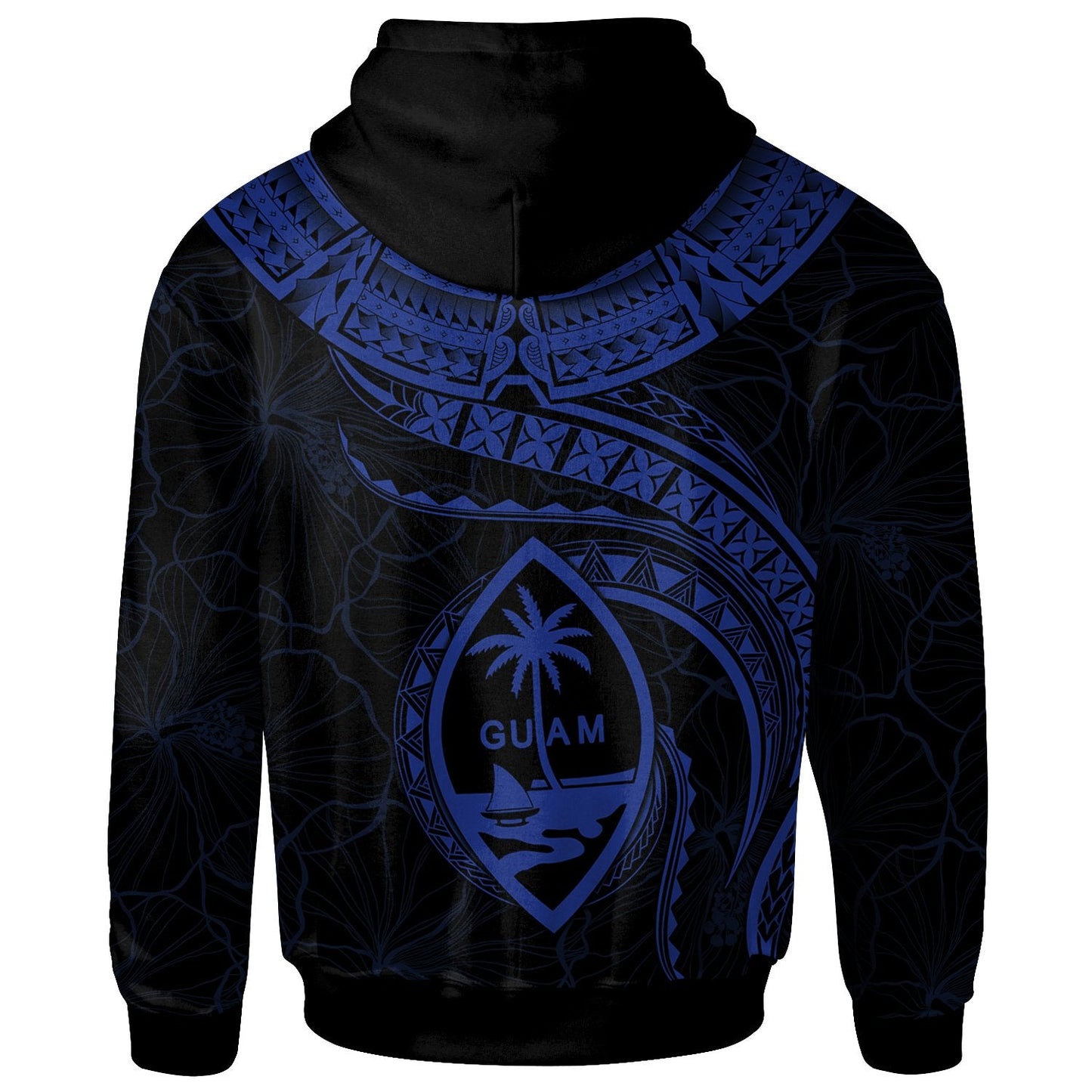 Guam Polynesian Hoodie Guam Waves Blue