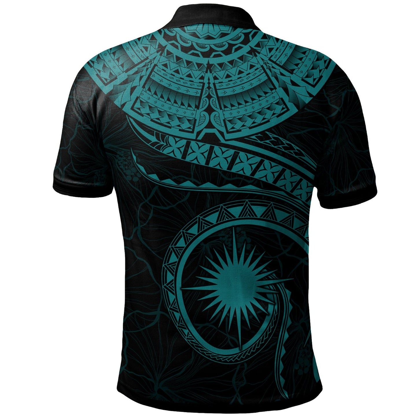 Marshall Islands Polynesian Personalised Polo Shirt - Marshall Islands Waves Turquoise