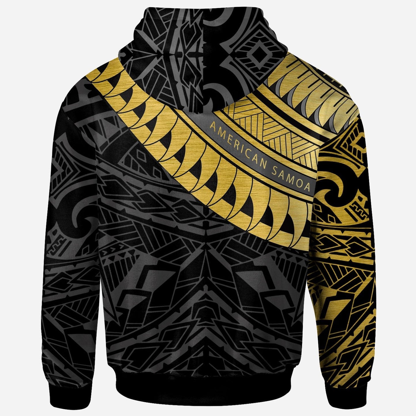 Custom Text American Samoa Custom Personalised Hoodie American Samoa Ginger Lei Pattern Gold