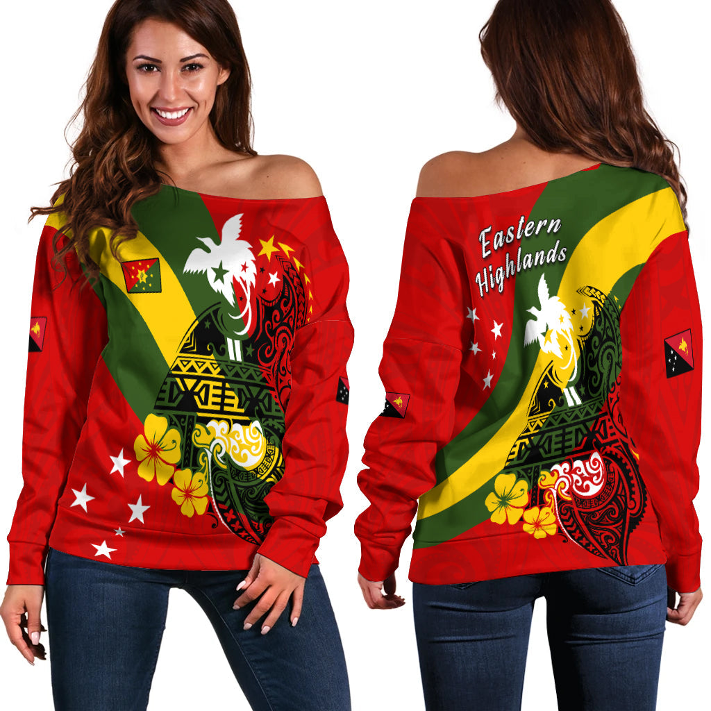 Eastern Highlands Province Off Shoulder Sweater Peaceful PNG