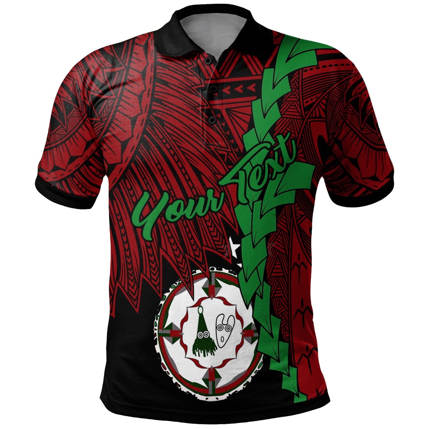 Papua New Guinea East New Britain Province Polynesian Custom Personalised Polo Shirt - Tribal Wave Tattoo