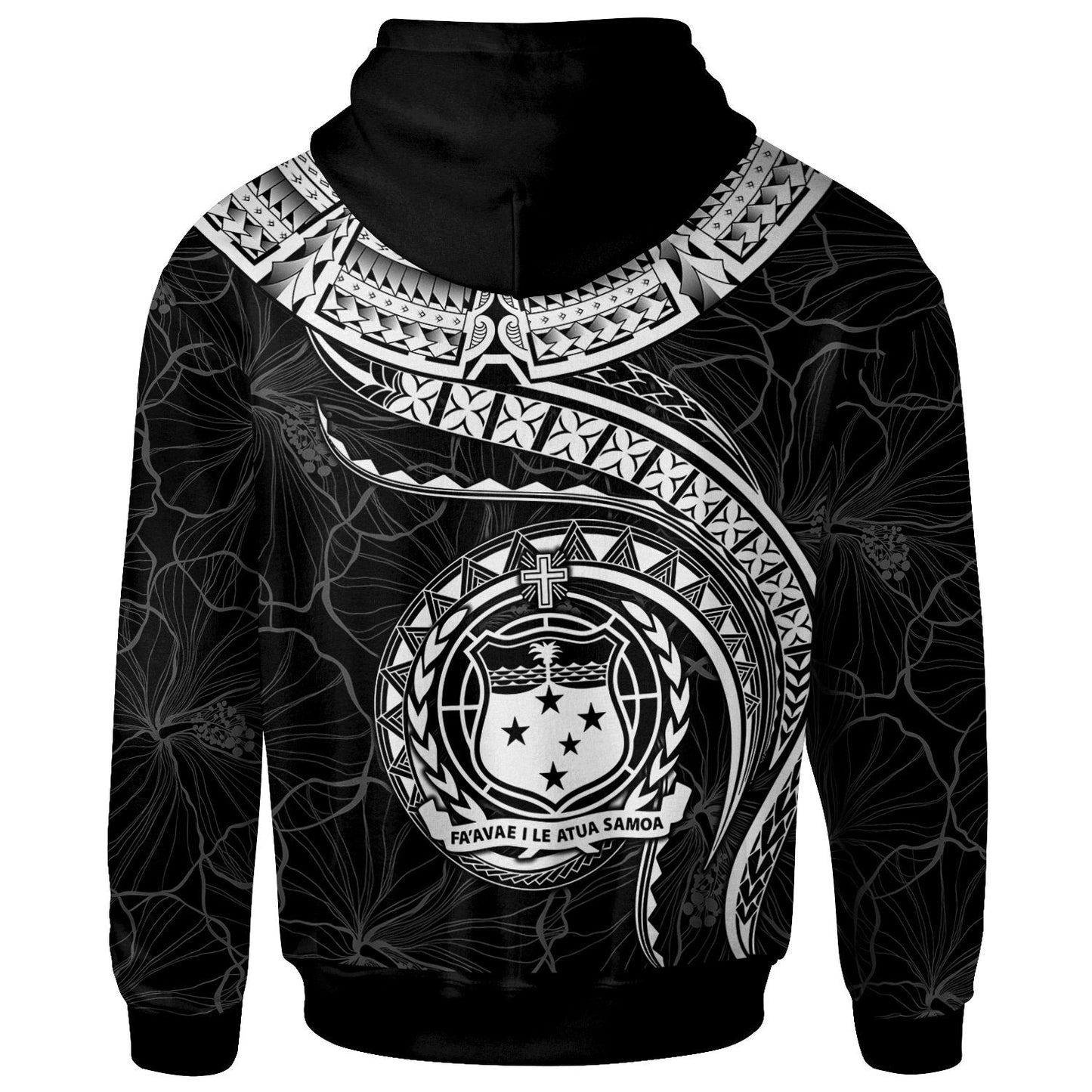 Polynesian Samoa Hoodie Samoan Waves White