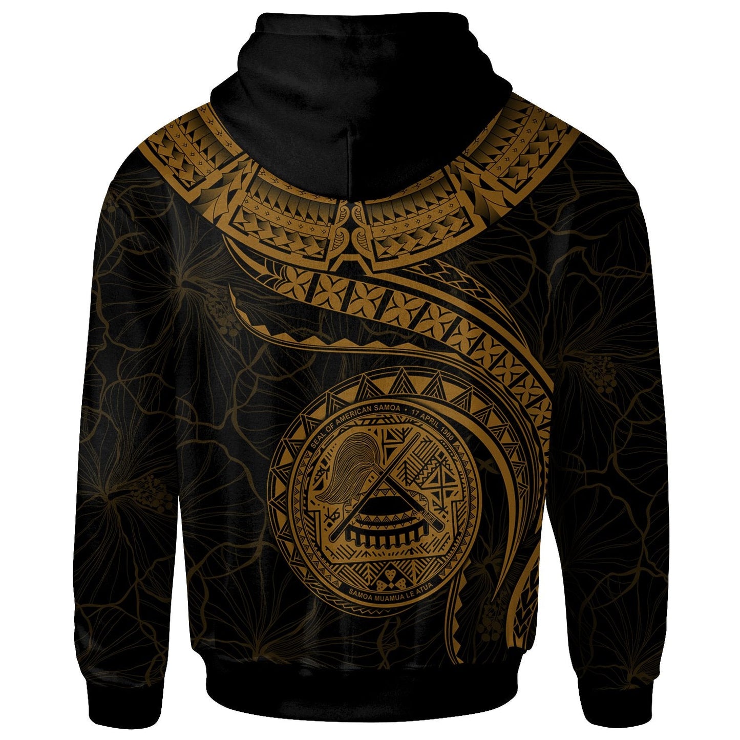 American Samoa Polynesian Hoodie American Samoan Waves Golden Zip Hoodie