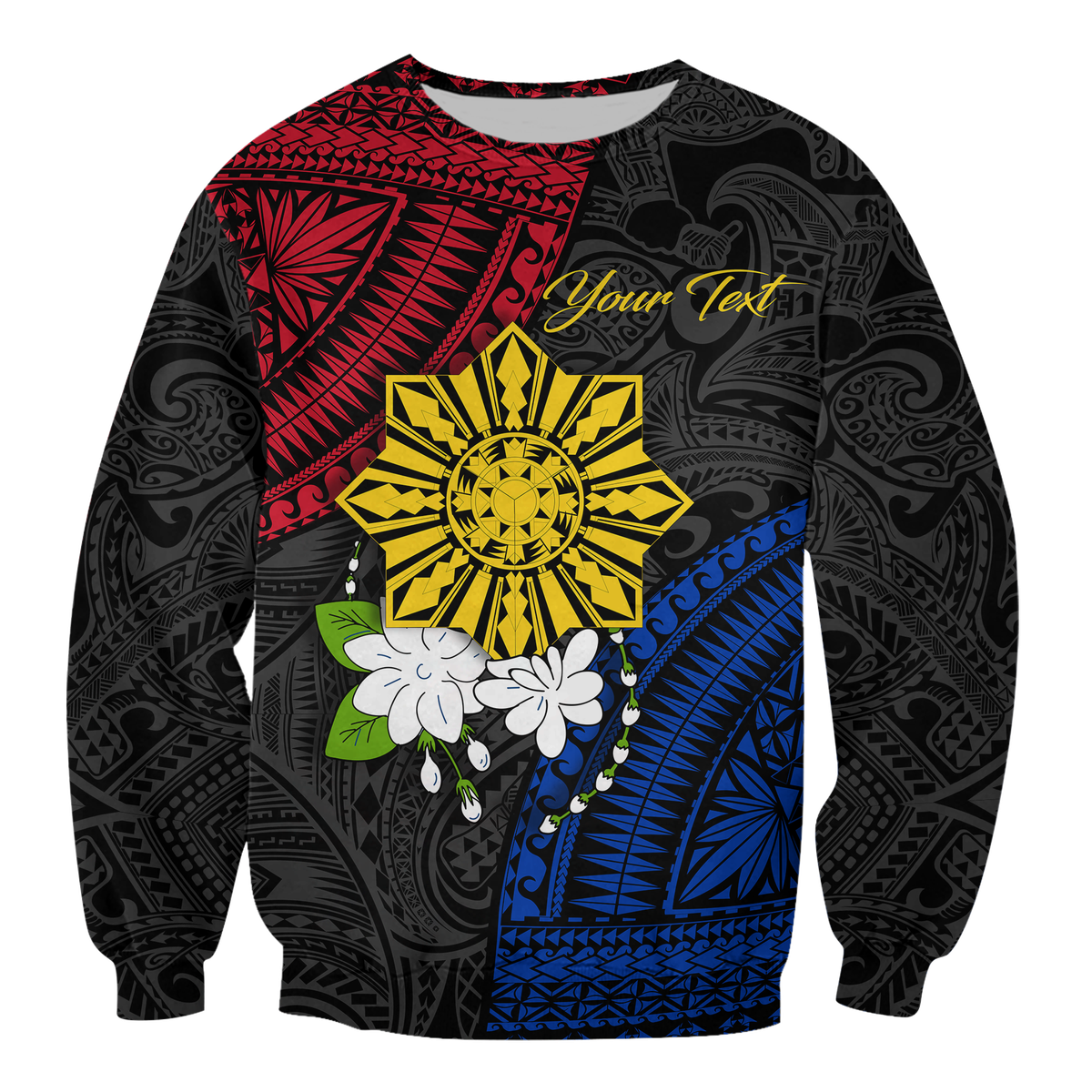Custom Personalised Philippines Sampaguita Filipino Sun Sweatshirt