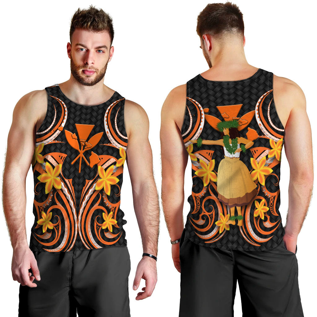 Hawaii Hula Girl Floral Men Tank Top