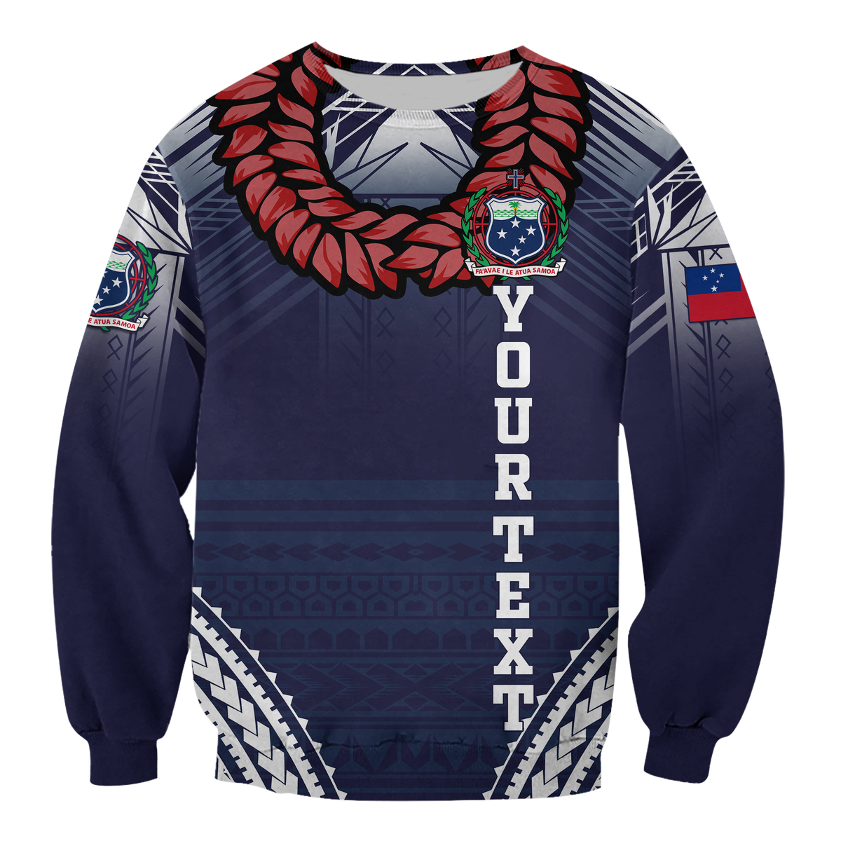 Custom Personalised Samoan Ula Fala Art Sweatshirt
