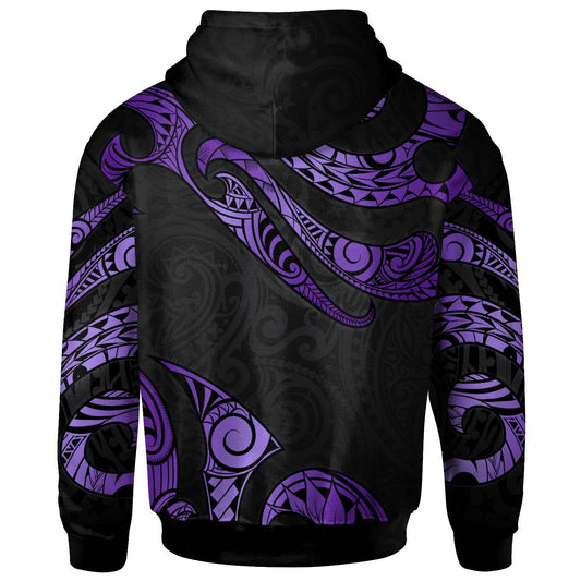 Samoa Polynesian Hoodie Poly Tattoo Purple Version