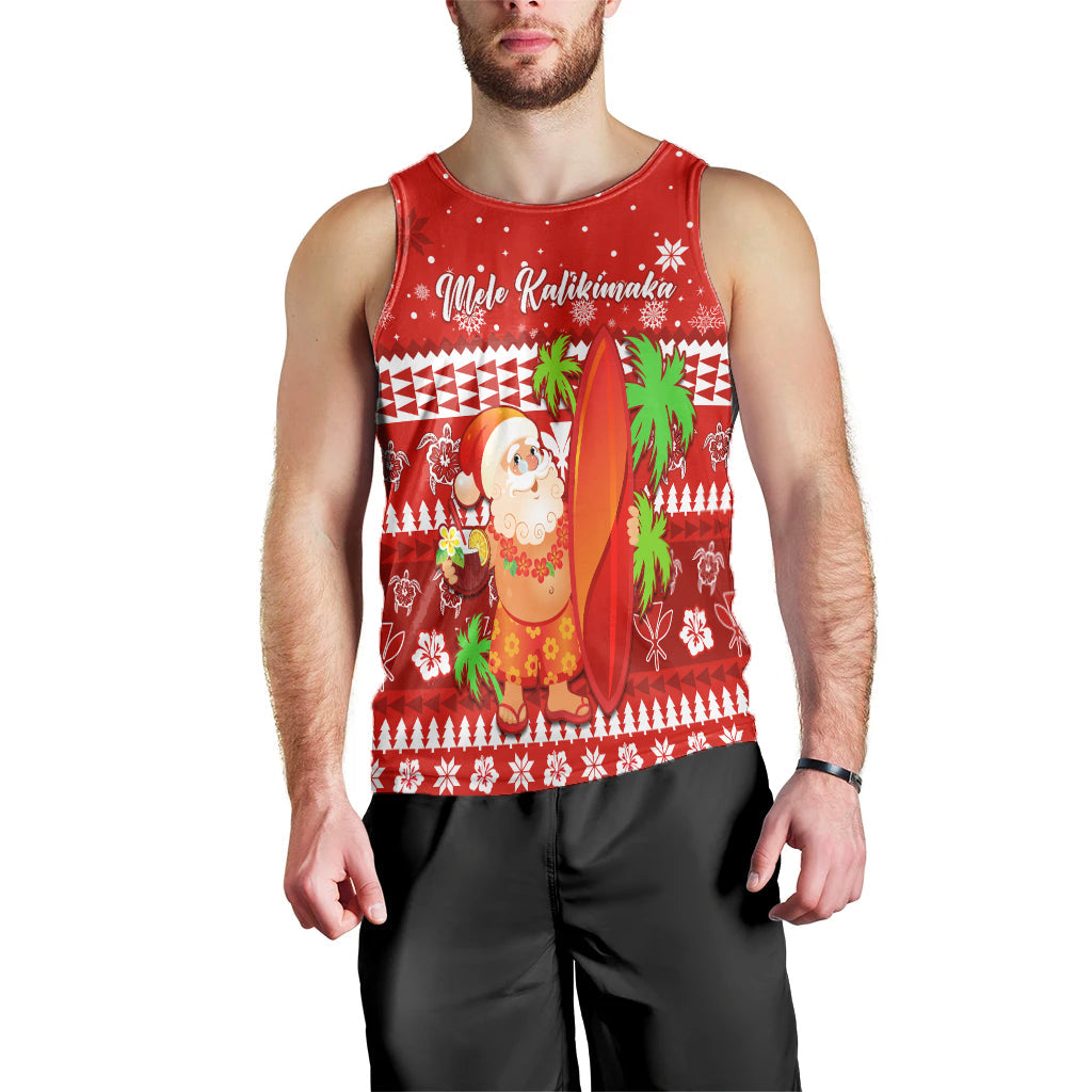 Mele Kalikimaka Men Tank Top Santa Claus Hawaii Christmas