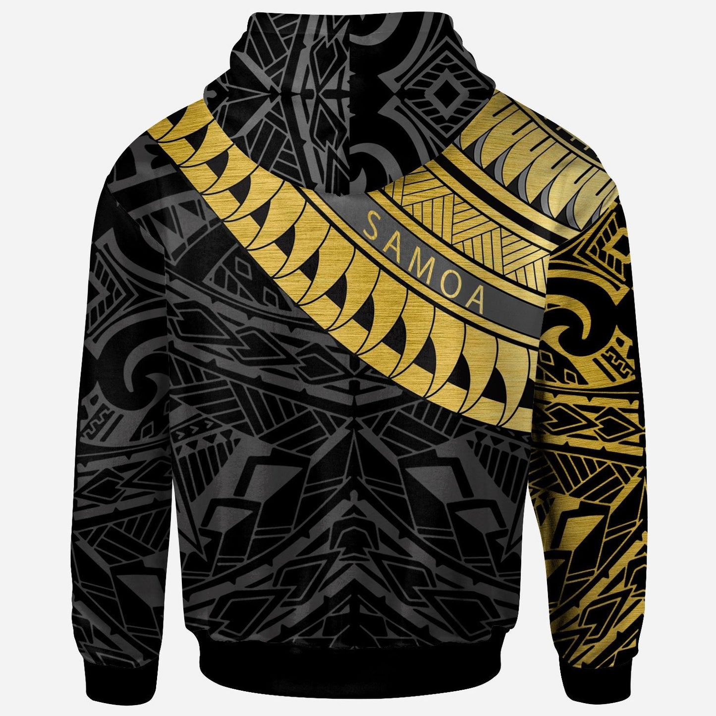 Custom Text Samoa Hoodie Personalised Samoa Ginger Lei Polynesian Pattern Gold Zip Up Hoodie
